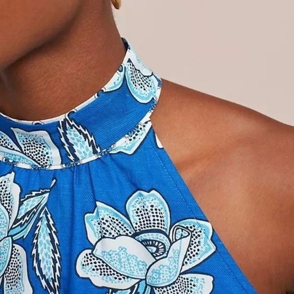 NEW Maeve By Anthropologie Alyssa Floral 2 Piece Halter Top & Midi Skirt Set 8 - Picture 7 of 13